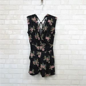 Cabi Run Around Black Floral Romper